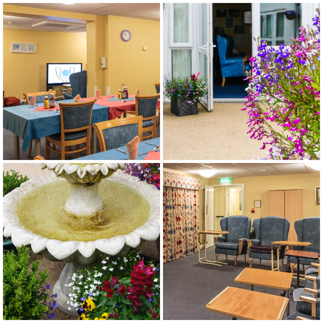 Lounges, dining room and courtyard garden at Albert House
