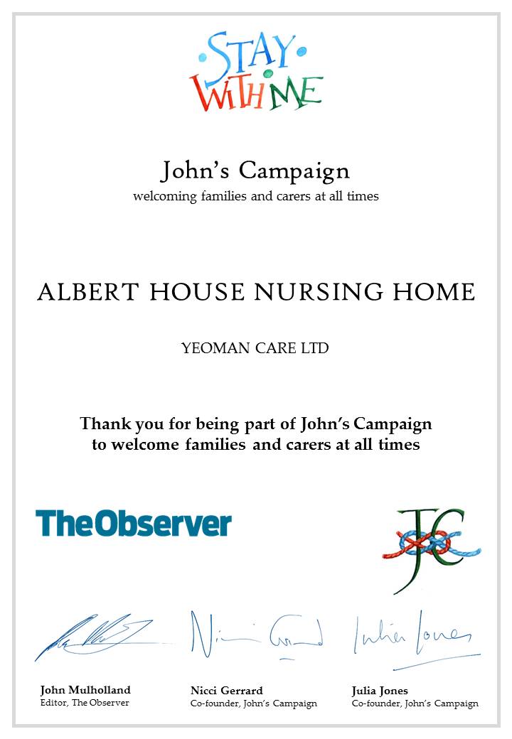 Albert House joins John’s Campaign